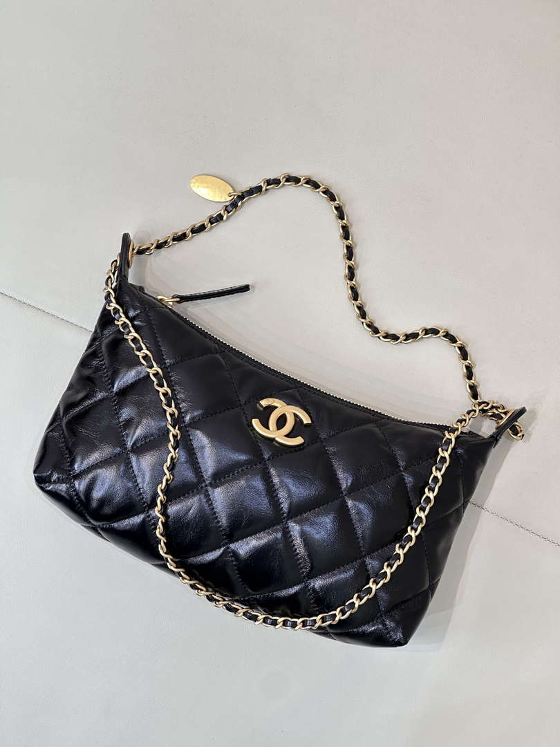 Chanel 25SS AS5528 Hobo Handbag in Lambskin Black - Default Title - View 2