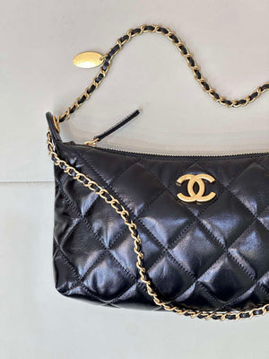 Chanel 25SS AS5528 Hobo Handbag in Lambskin Black - Default Title - View 3