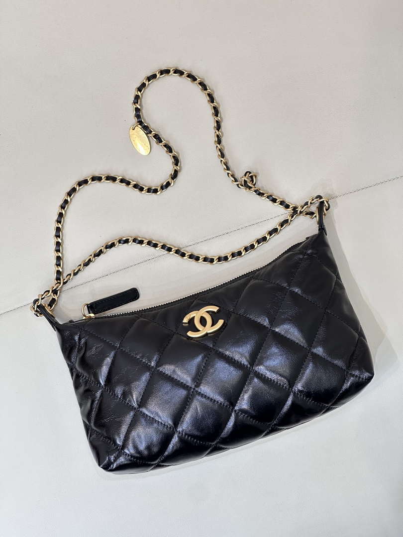 Chanel 25SS AS5528 Hobo Handbag in Lambskin Black - Default Title - View 4