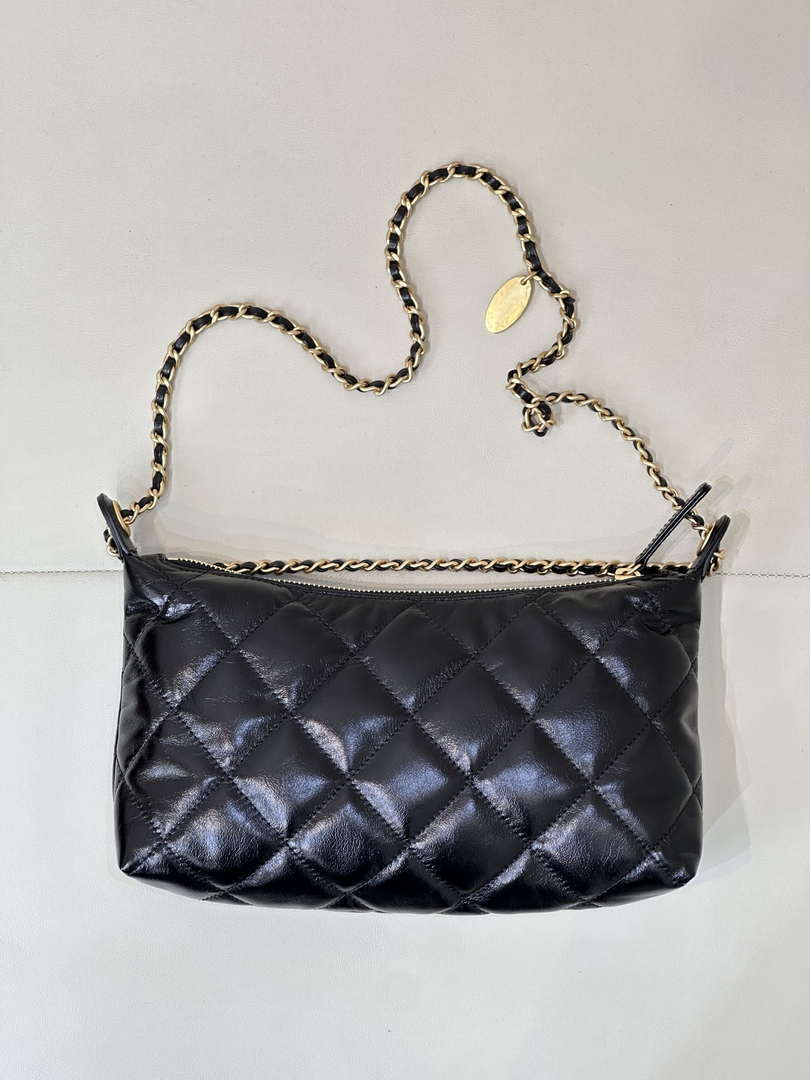 Chanel 25SS AS5528 Hobo Handbag in Lambskin Black - Default Title - View 6