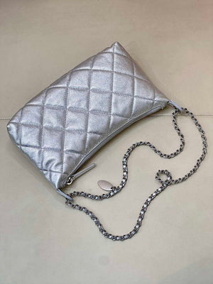 Chanel 25SS AS5528 Hobo Handbag in Lambskin Silver - Default Title - View 10