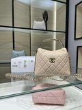Chanel 25SS Crush With handle box Bag Lambskin AP4591 Apricot