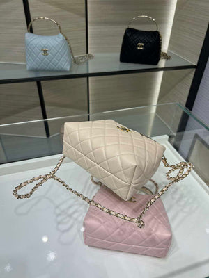 Chanel 25SS Crush With handle box Bag Lambskin AP4591 Apricot - Default Title - View 7