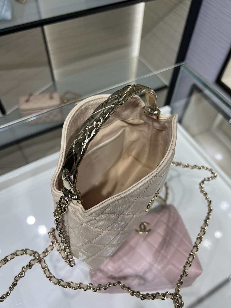 Chanel 25SS Crush With handle box Bag Lambskin AP4591 Apricot - Default Title - View 8