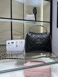 Chanel 25SS Crush With handle box Bag Lambskin AP4591 Black