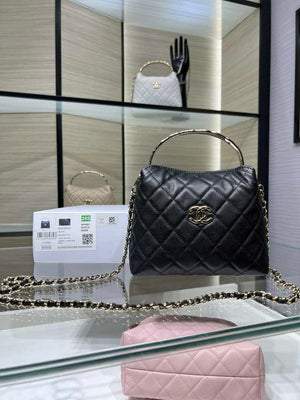 Chanel 25SS Crush With handle box Bag Lambskin AP4591 Black - Default Title - View 1