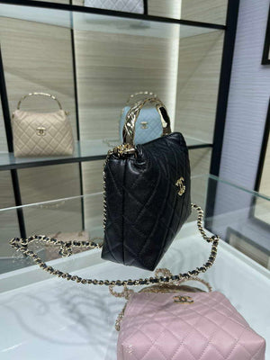 Chanel 25SS Crush With handle box Bag Lambskin AP4591 Black - Default Title - View 3