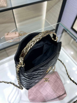 Chanel 25SS Crush With handle box Bag Lambskin AP4591 Black - Default Title - View 8