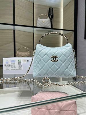 Chanel 25SS Crush With handle box Bag Lambskin AP4591 Blue - Default Title - View 1