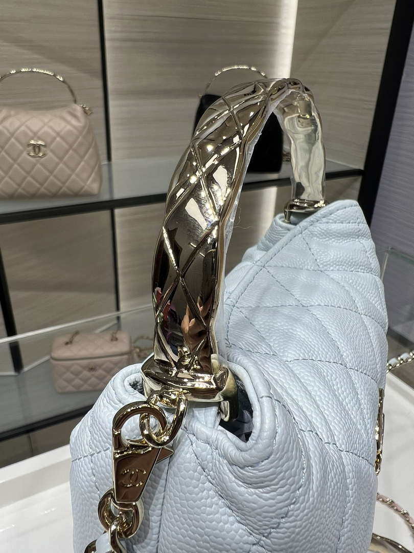 Chanel 25SS Crush With handle box Bag Lambskin AP4591 Blue - Default Title - View 7