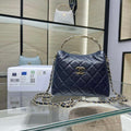 Chanel 25SS Crush With handle box Bag Lambskin AP4591 Navy Blue - Default Title - View 1