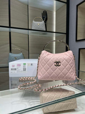 Chanel 25SS Crush With handle box Bag Lambskin AP4591 Pink - Default Title - View 1