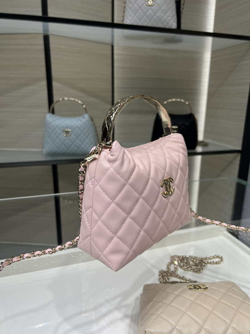 Chanel 25SS Crush With handle box Bag Lambskin AP4591 Pink
