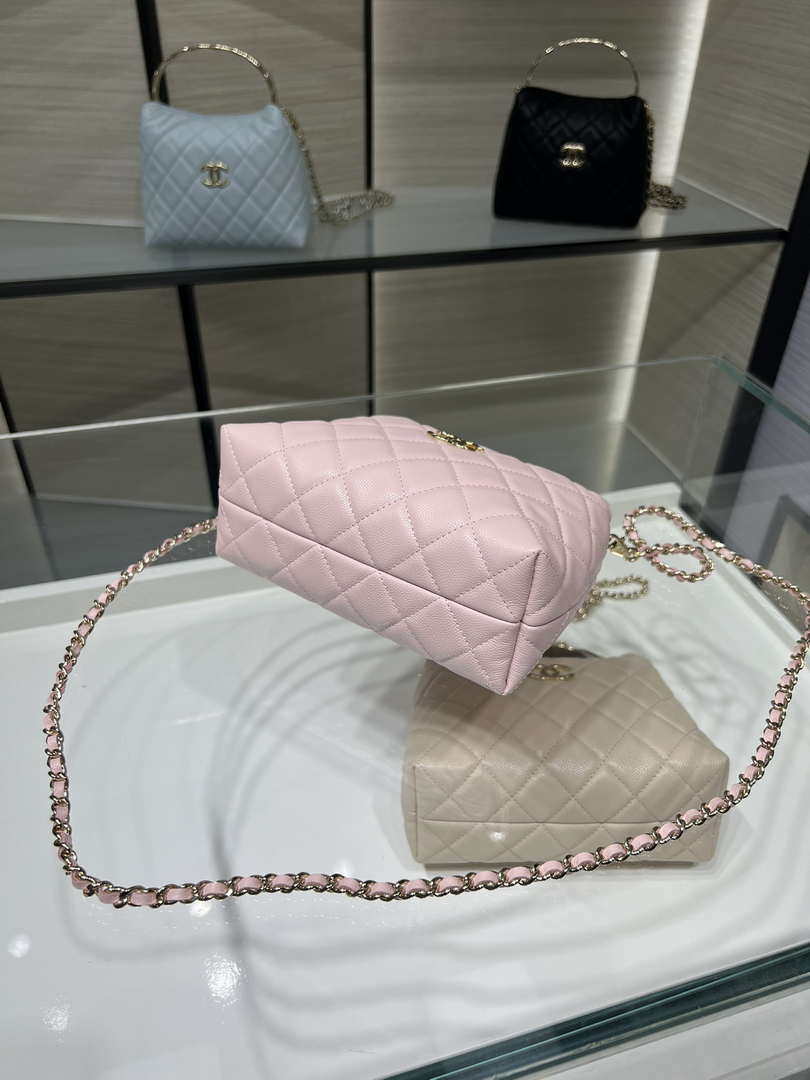 Chanel 25SS Crush With handle box Bag Lambskin AP4591 Pink