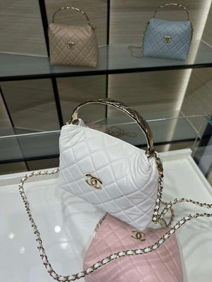 Chanel 25SS Crush With handle box Bag Lambskin AP4591 White - Default Title - View 4