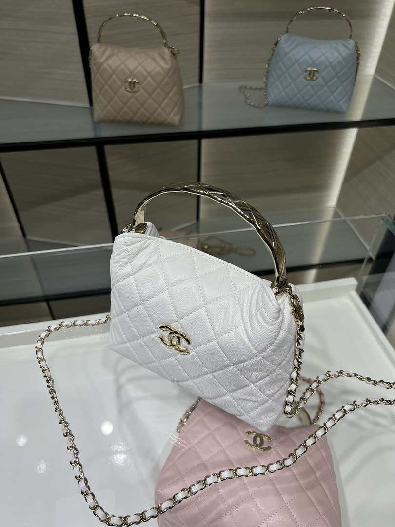Chanel 25SS Crush With handle box Bag Lambskin AP4591 White - Default Title - View 4