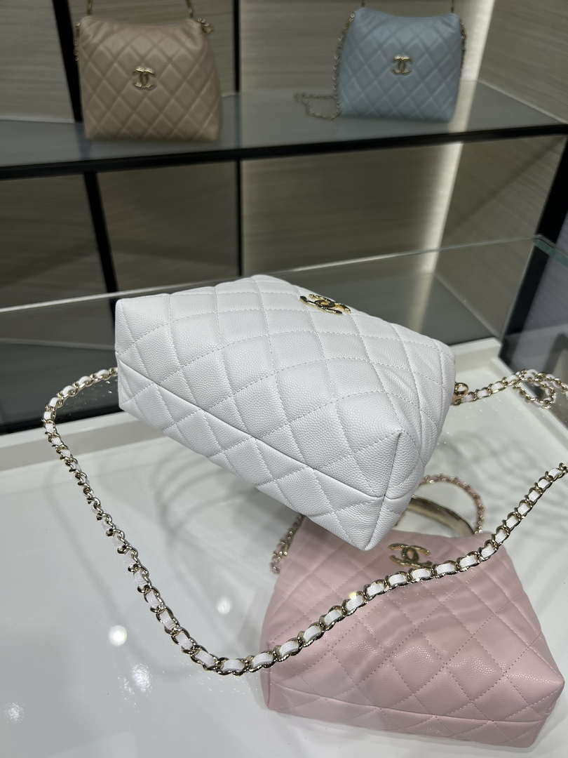 Chanel 25SS Crush With handle box Bag Lambskin AP4591 White - Default Title - View 6