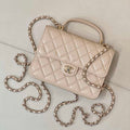 Chanel 25SS Flap Bag Lambskin With Top Handle AS4450 Apricot - Default Title - View 1