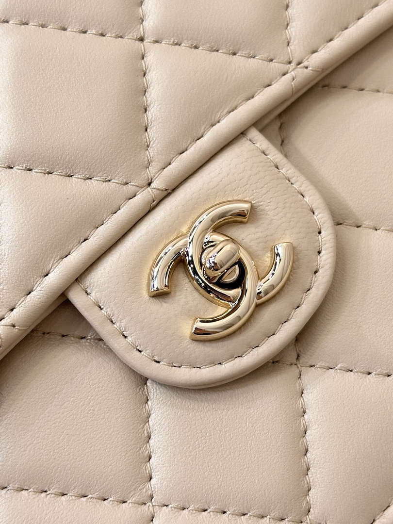 Chanel 25SS Flap Bag Lambskin With Top Handle AS4450 Apricot - Default Title - View 5