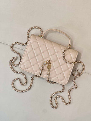 Chanel 25SS Flap Bag Lambskin With Top Handle AS4450 Apricot - Default Title - View 8