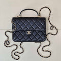 Chanel 25SS Flap Bag Lambskin With Top Handle AS4450 Black - Default Title - View 1