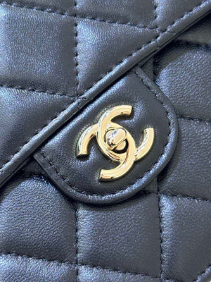 Chanel 25SS Flap Bag Lambskin With Top Handle AS4450 Black - Default Title - View 16