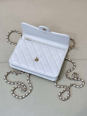 Chanel 25SS Flap Bag Lambskin With Top Handle AS4450 White - Default Title - View 4