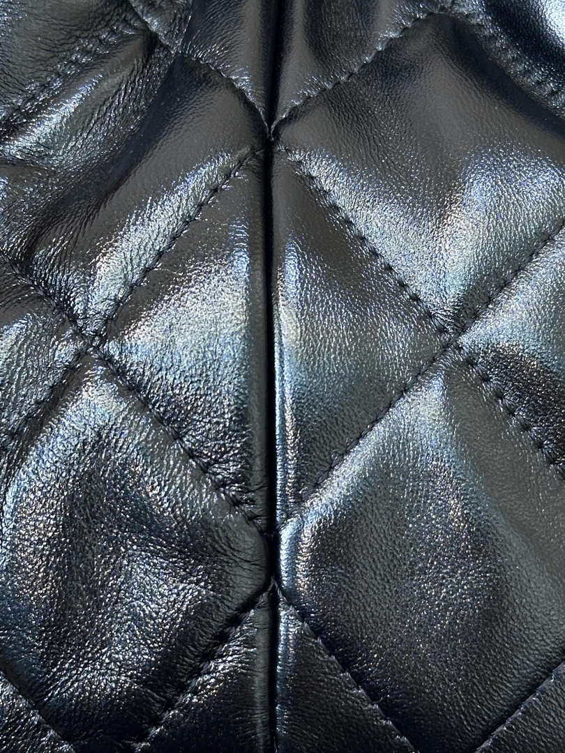 Chanel 25SS Hobo Bag Shiny Lambskin & Gold-Tone Metal AS5411 Black
