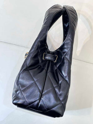 Chanel 25SS Hobo Bag Shiny Lambskin & Gold-Tone Metal AS5411 Black - Default Title - View 15