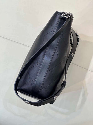 Chanel 25SS Large Bucket Bag Shiny Lambskin & Silver-Tone Metal AS5406 Black - Default Title - View 7