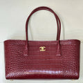 Chanel 26 SS Runway Collection Shopping Bag  AS6243 Crocodile-embossed Calfskin Wine Red