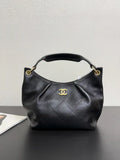 Chanel 26C A99103 Hobo Calfskin & Gold-Tone Metal Black