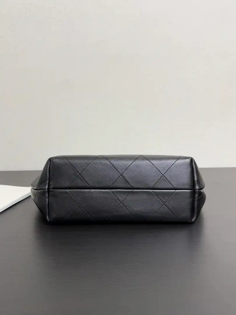 Chanel 26C A99103 Hobo Calfskin & Gold-Tone Metal Black