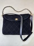 Chanel 26C AS5883 Hobo bag Black suede calfskin Gold-Tone Metal