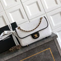 Chanel 26C AS5929 Flap Handwoven Raffia Shopping Bag 26cm White