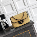 Chanel 26C AS5929 Flap Handwoven Raffia Shopping Bag Black