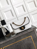 Chanel 26C AS5929 Flap Handwoven Raffia Shopping Bag White