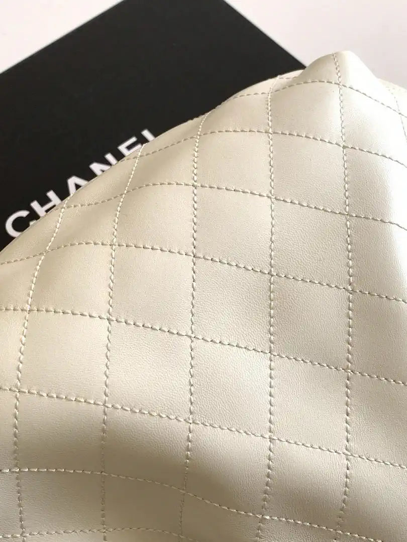 Chanel 26C AS6010 Hobo Lambskin Turtoise-Shell Effect Plexi & Gold-Tone Metal White