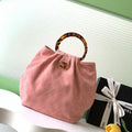 Chanel 26C AS6010 Hobo Suede Calfskin Turtoise-Shell Effect Plexi & Gold-Tone Metal Pink