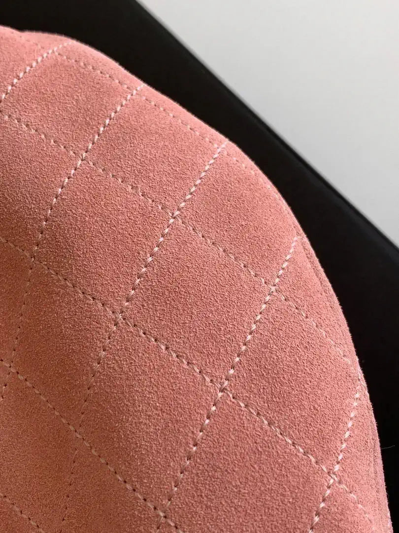Chanel 26C AS6010 Hobo Suede Calfskin Turtoise-Shell Effect Plexi & Gold-Tone Metal Pink