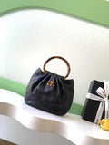 Chanel 26C AS6022 Small Hobo Lambskin Turtoise-Shell Effect Plexi & Gold-Tone Metal Black