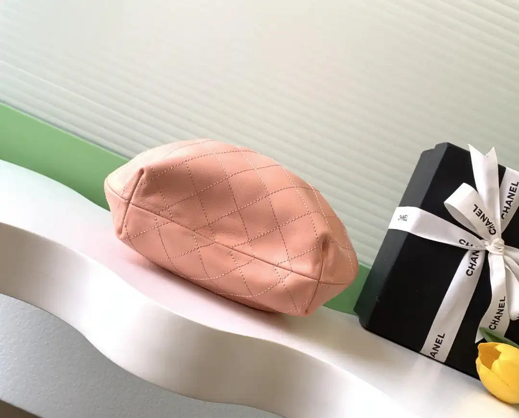 Chanel 26C AS6022 Small Hobo Lambskin Turtoise-Shell Effect Plexi & Gold-Tone Metal Pink