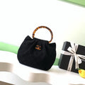 Chanel 26C AS6022 Small Hobo Suede Calfskin Turtoise-Shell Effect Plexi & Gold-Tone Metal Black