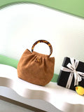 Chanel 26C AS6022 Small Hobo Suede Calfskin Turtoise-Shell Effect Plexi & Gold-Tone Metal earth yellow
