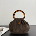 Chanel 26C AS6022 Small Hobo Suede Calfskin Turtoise-Shell Effect Plexi & Gold-Tone Metal Brown