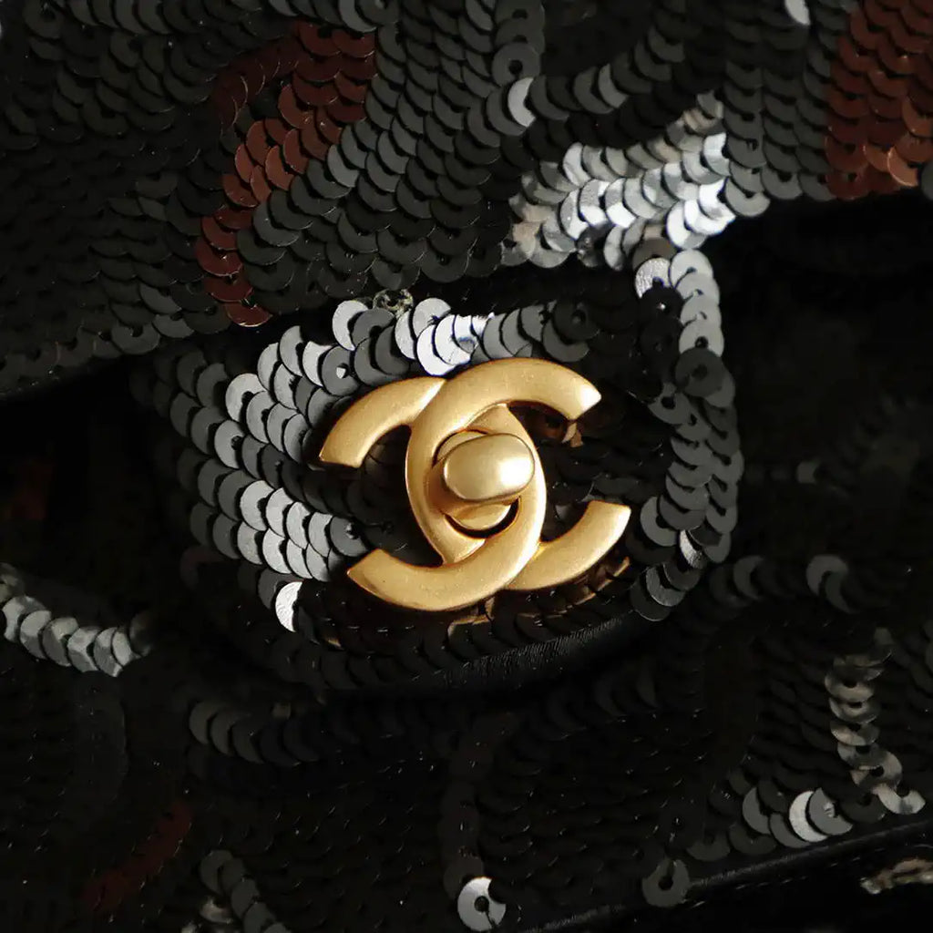 Chanel 26C Flap Classic 11.12 Handbag Colorful neon dense sequins A01112
