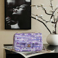 Chanel  26C Flap Violet Glitter Sequins Lambskin 21cm Purple