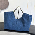 Chanel 26FW Shopping Bag AS6475 Suede Blue