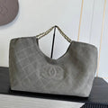 Chanel 26FW Shopping Bag AS6475 Suede Gray