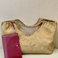 Chanel 26FW Shopping Bag AS6475 Suede  Brown Calfskin